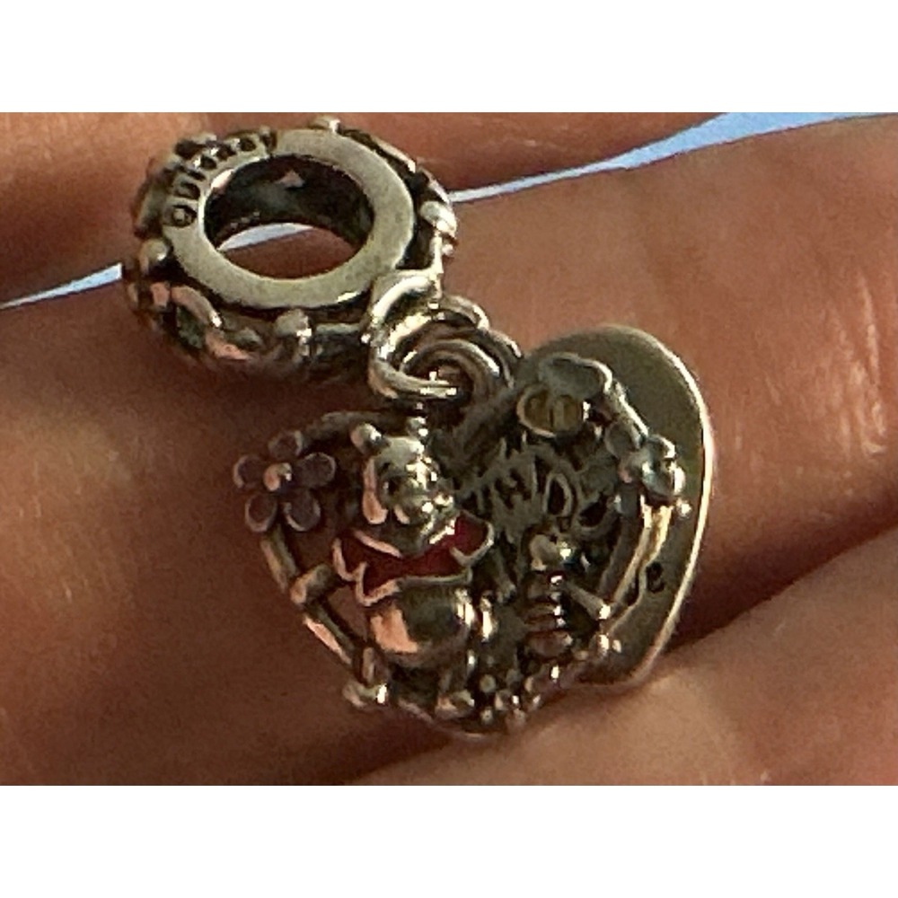 Pandora Disney Winnie the Pooh Heart Dangle Charm S925 Red Enamel